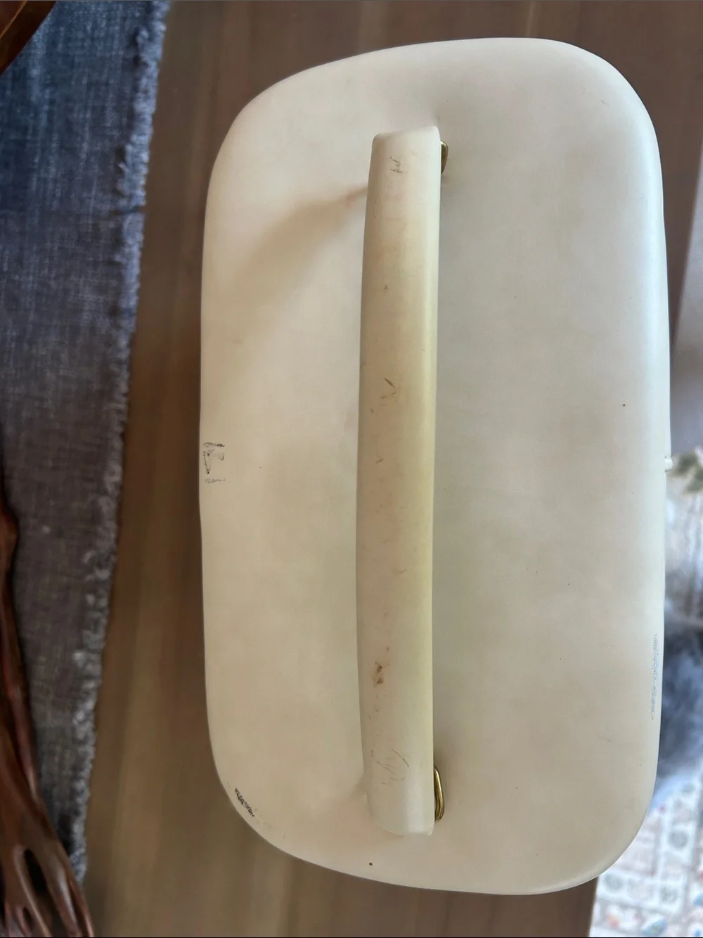 1960s Vintage Mary Kay Cream Cosmetic Case with Gold Hardware